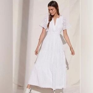 Anthropologie Maeve Somerset Eyelet Maxi Dress
